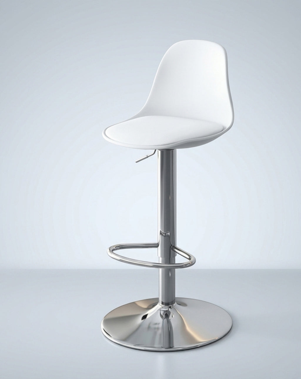Modern Modo Aqua Stool by Modo Chairs, featuring a sleek blue design with a round cushioned seat and metal base.