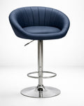 Modo Chairs scallop stool with a wooden seat and metal legs, showcasing a modern, stylish design.