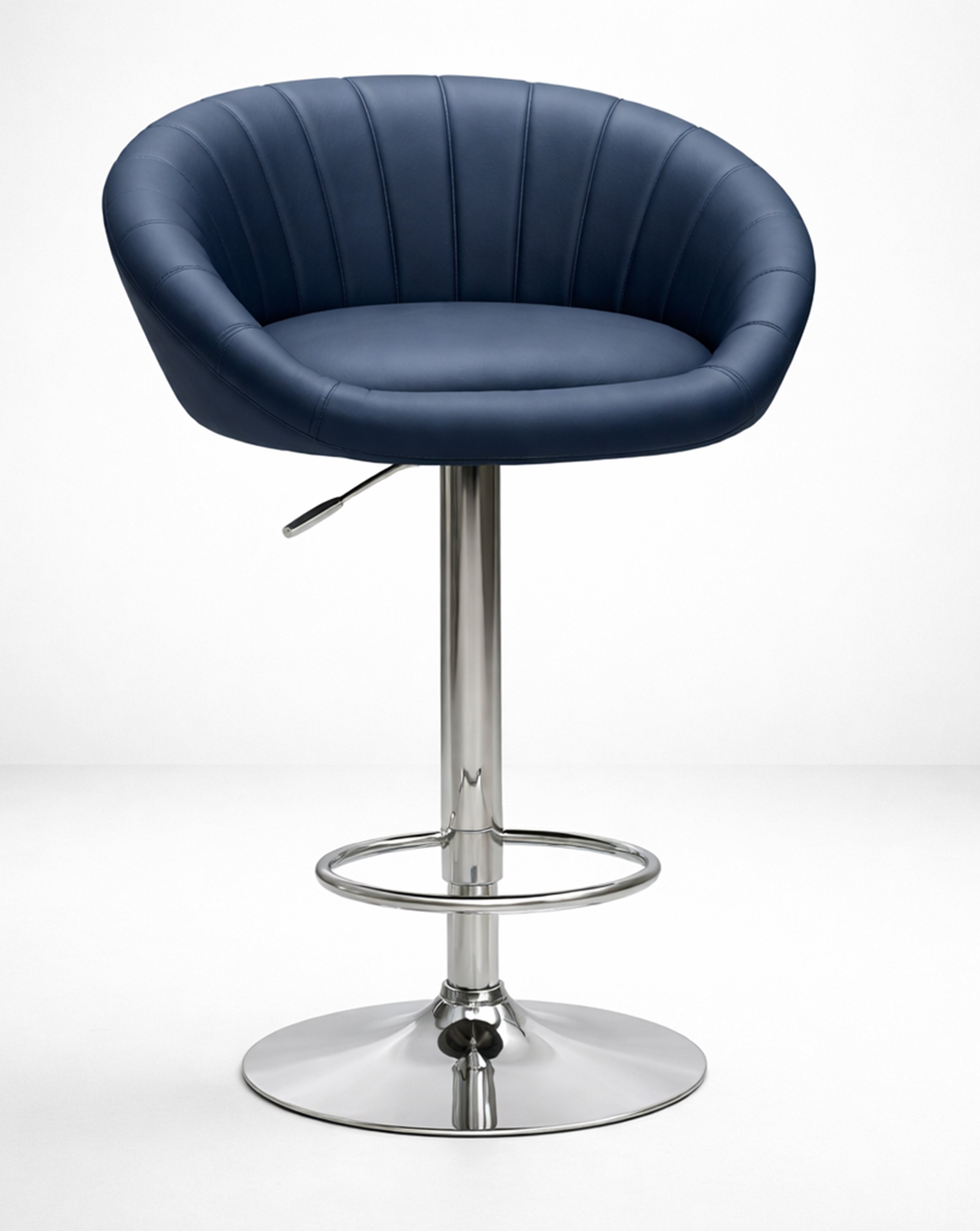 Modo Chairs scallop stool with a wooden seat and metal legs, showcasing a modern, stylish design.