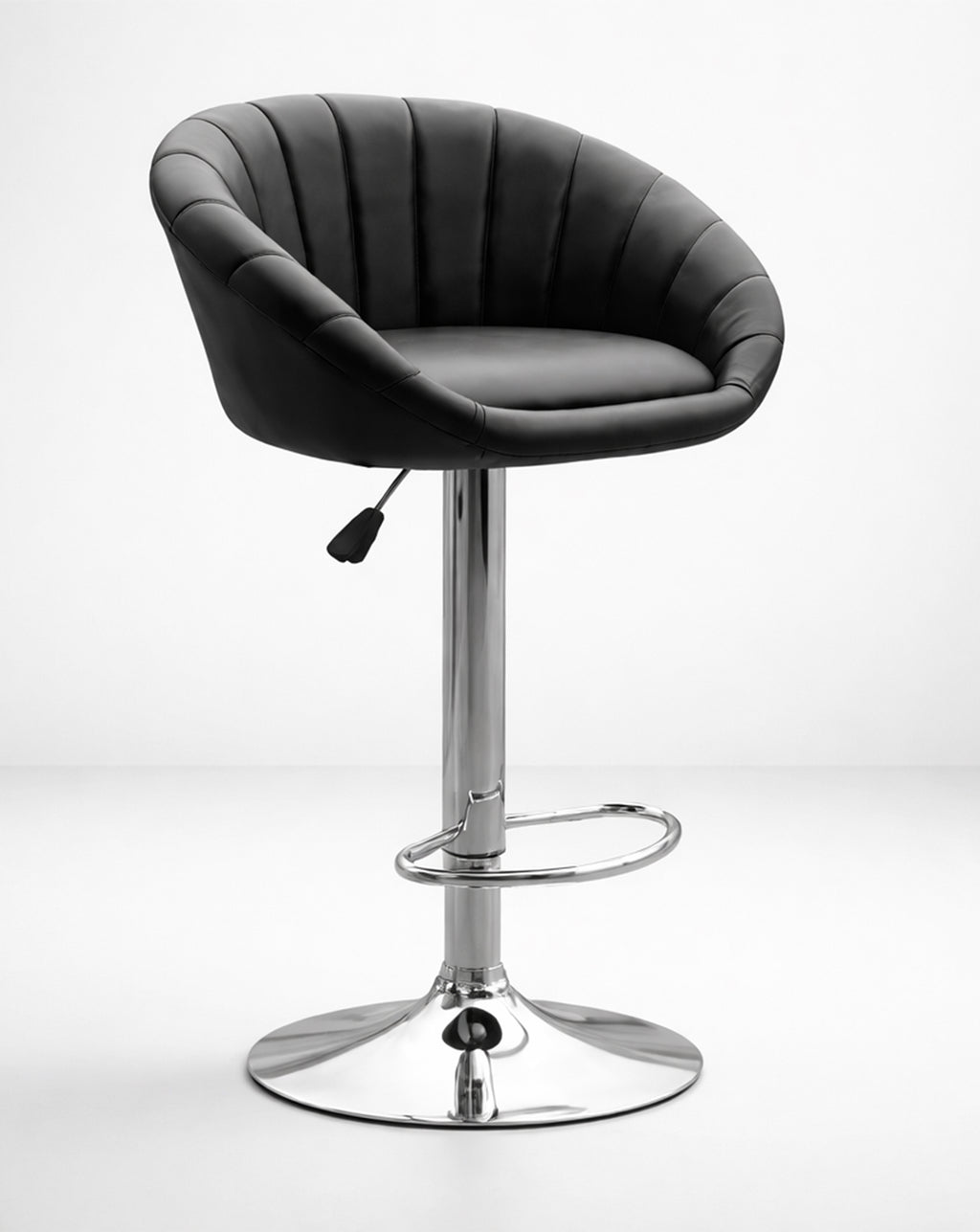 Modo Scallop Stool by Modo Chairs featuring a curved wooden seat and sleek metal legs, modern design for stylish seating.