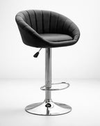 Modo Scallop Stool by Modo Chairs featuring a curved wooden seat and sleek metal legs, modern design for stylish seating.