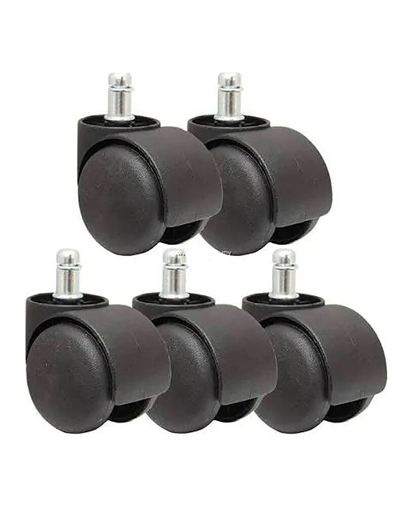 Set of five Modo Chairs office chair wheels with smooth rolling casters for easy movement and stability.