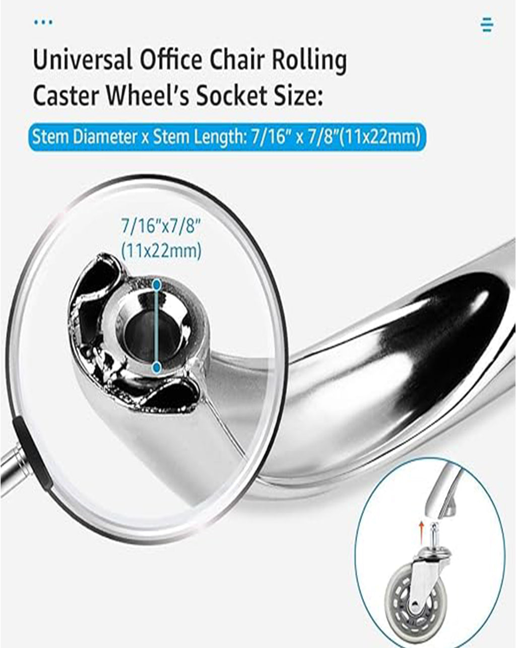 Chrome Spider Chair Base with Twin Casters from Modo Chairs, featuring a sleek, polished metal design and durable caster wheels.