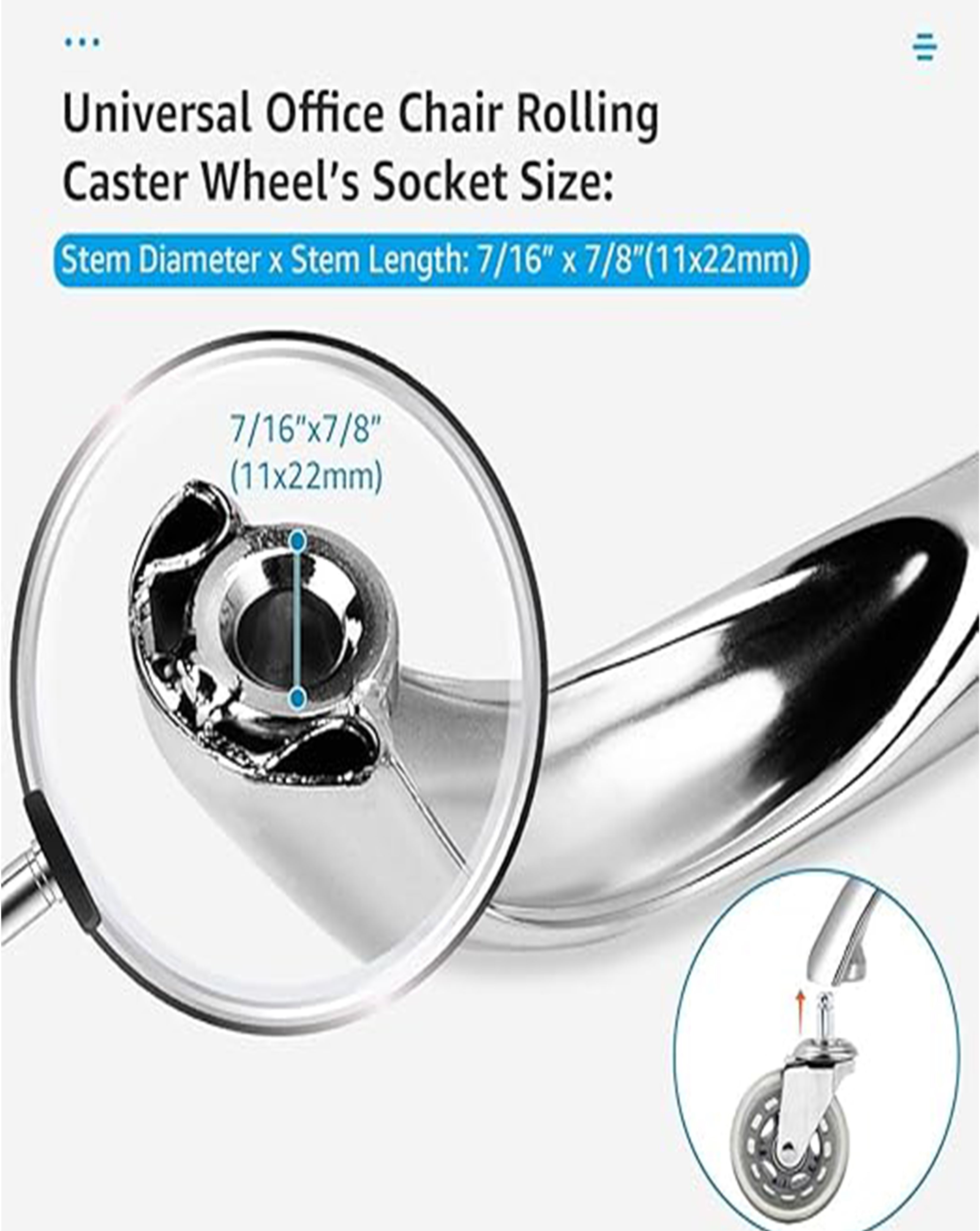 Chrome Spider Chair Base with Twin Casters from Modo Chairs, featuring a sleek, polished metal design and durable caster wheels.
