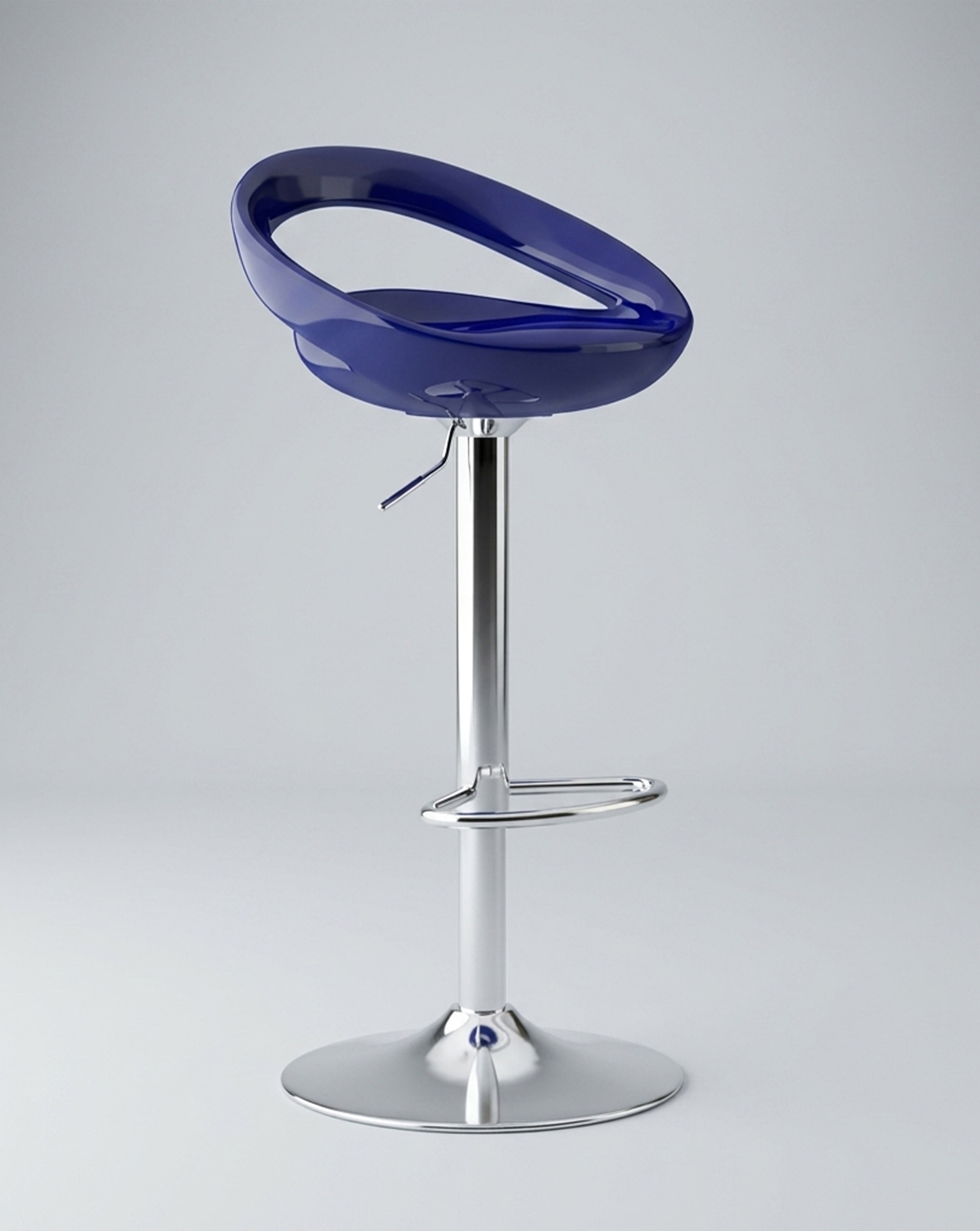 Modo Sapphire Stool by Modo Chairs with a sleek design, featuring a blue upholstered seat and modern wooden legs.