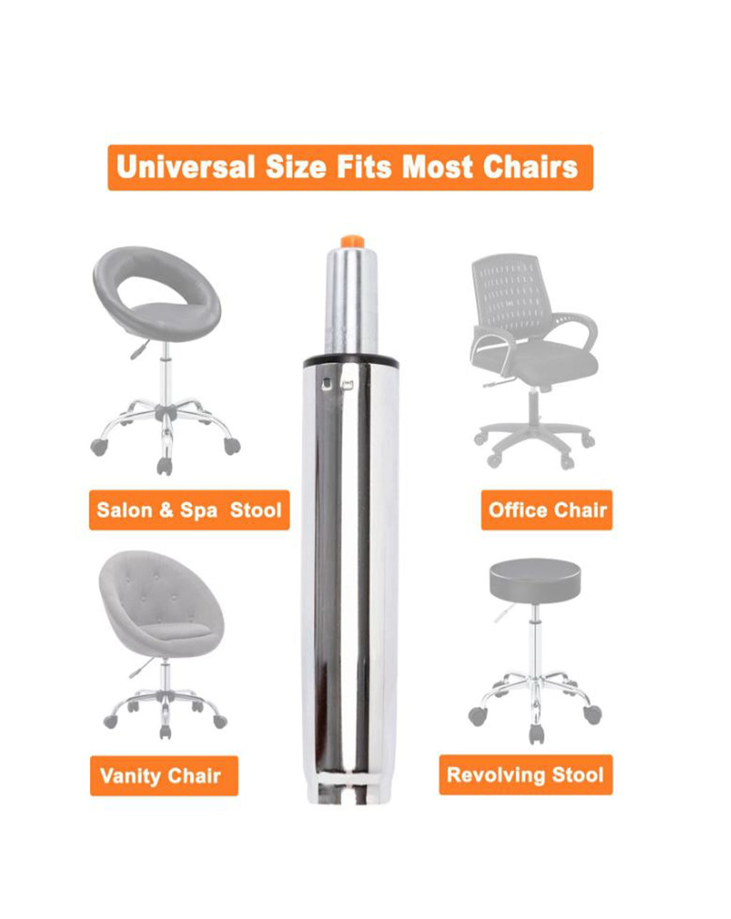 Hydraulic chair gas lift with 120mm universal fit from Modo Chairs, featuring a sleek design and adjustable height mechanism.
