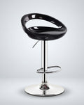 Modo Sapphire Stool by Modo Chairs featuring a sleek, modern design with a blue upholstered seat and wooden legs.