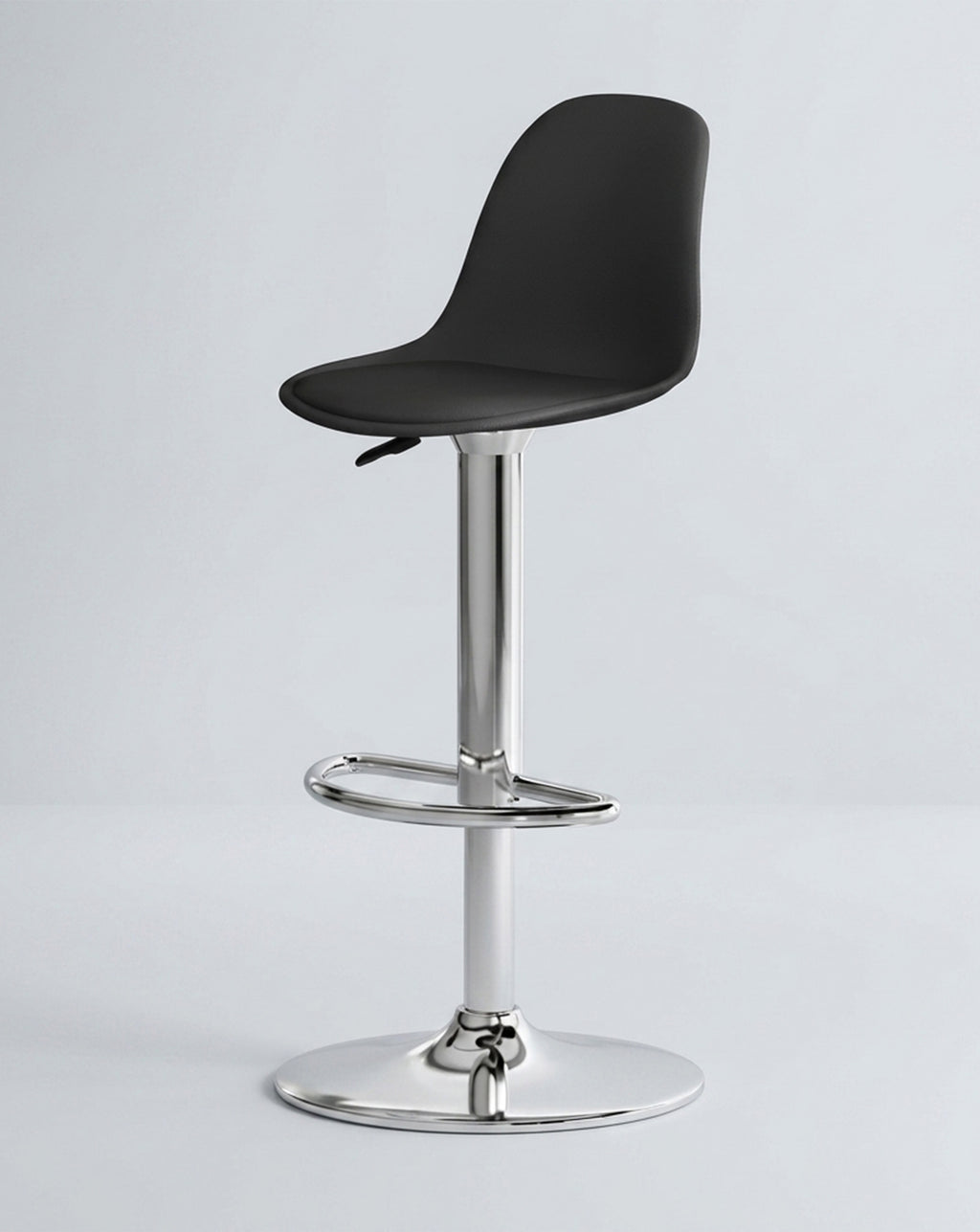 Modo Aqua Stool by Modo Chairs, modern blue plastic seat with metal base, suitable for kitchen or bar area.