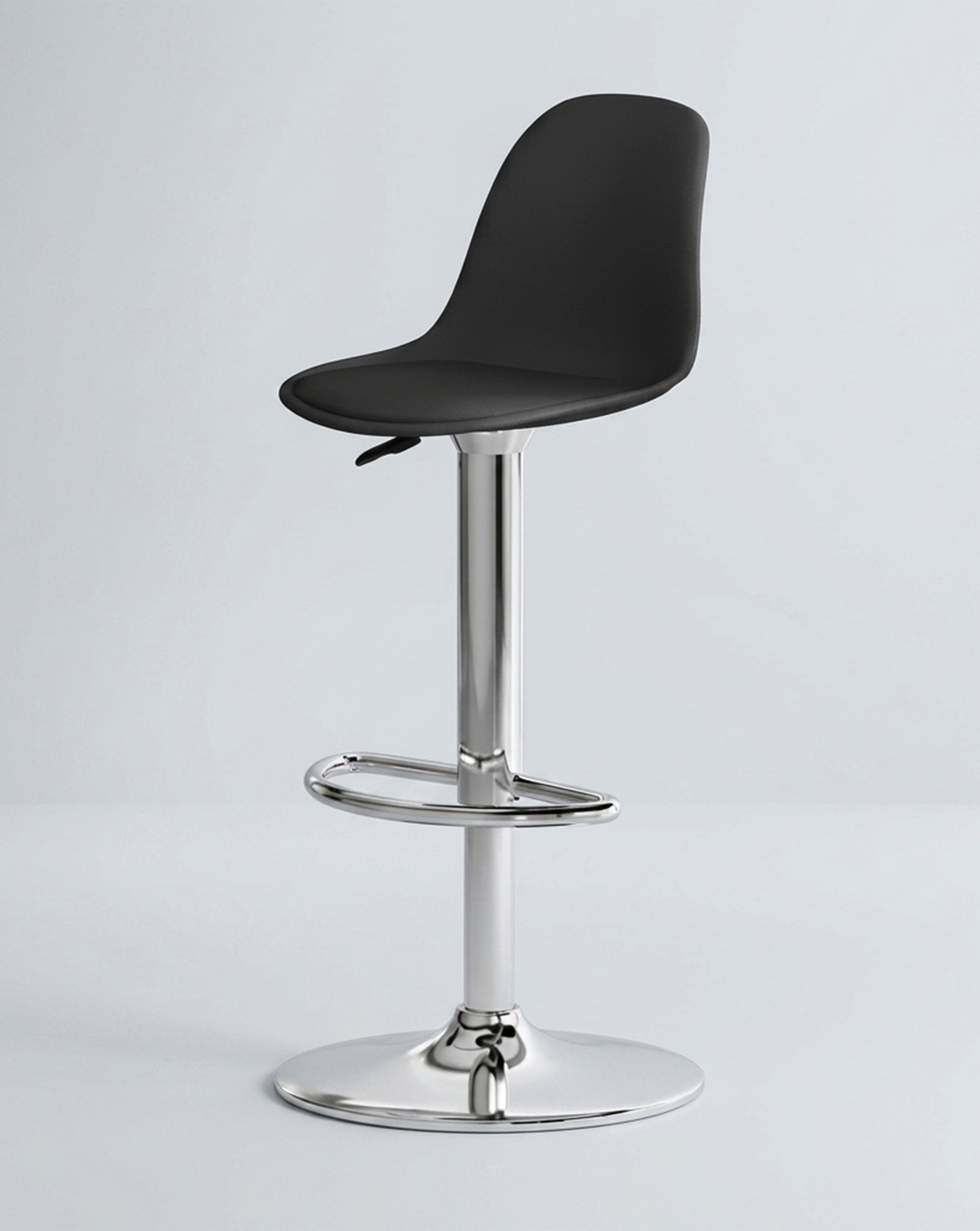 Modo Aqua Stool by Modo Chairs, modern blue plastic seat with metal base, suitable for kitchen or bar area.