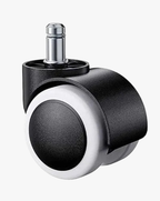 Set of five imported Modo Chairs office chair wheels, durable plastic caster wheels for smooth mobility on office desks.