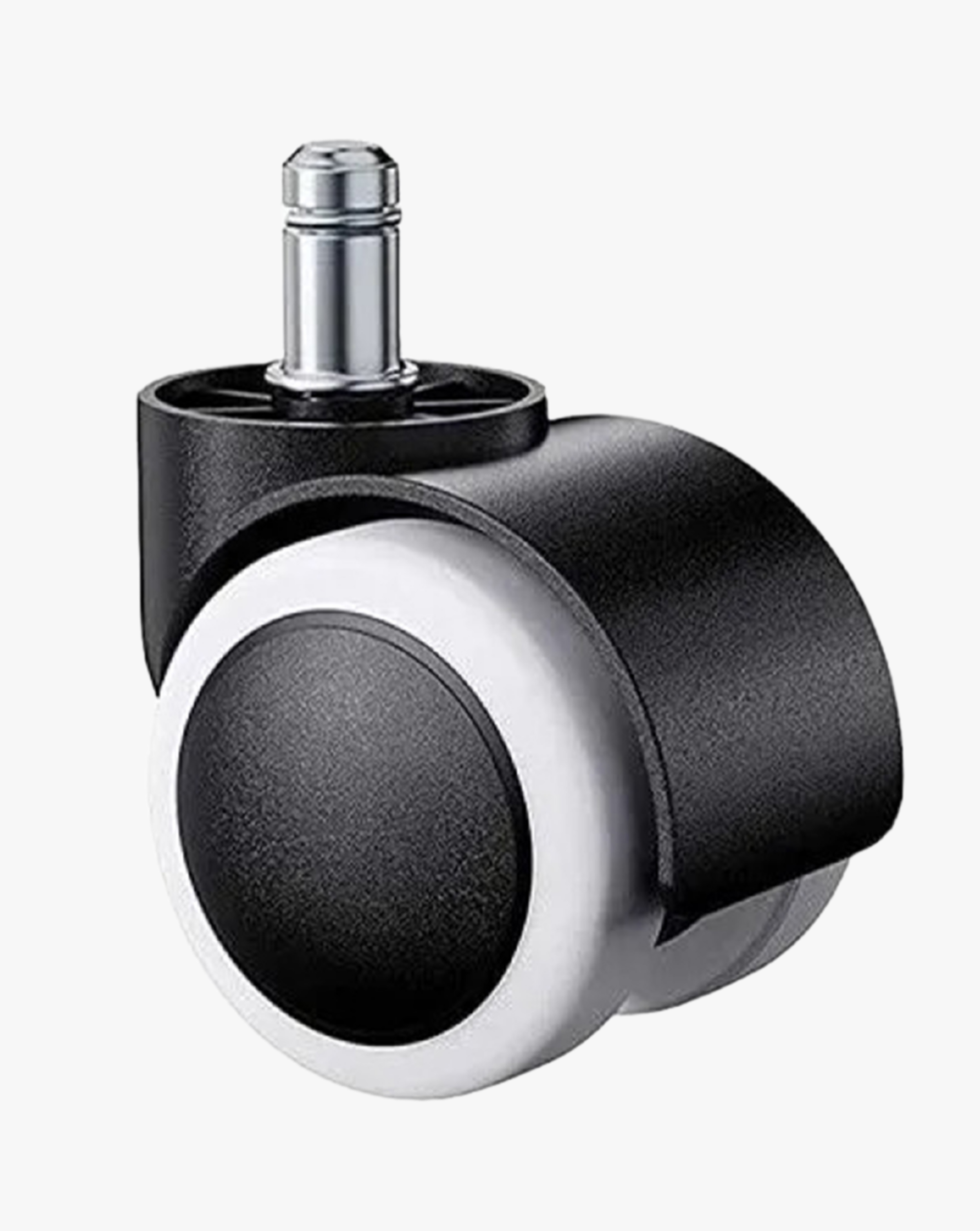Set of five imported Modo Chairs office chair wheels, durable plastic caster wheels for smooth mobility on office desks.
