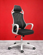 Modo Ergoo black and white office chair with ergonomic design, adjustable armrests, and modern style for workspace comfort.